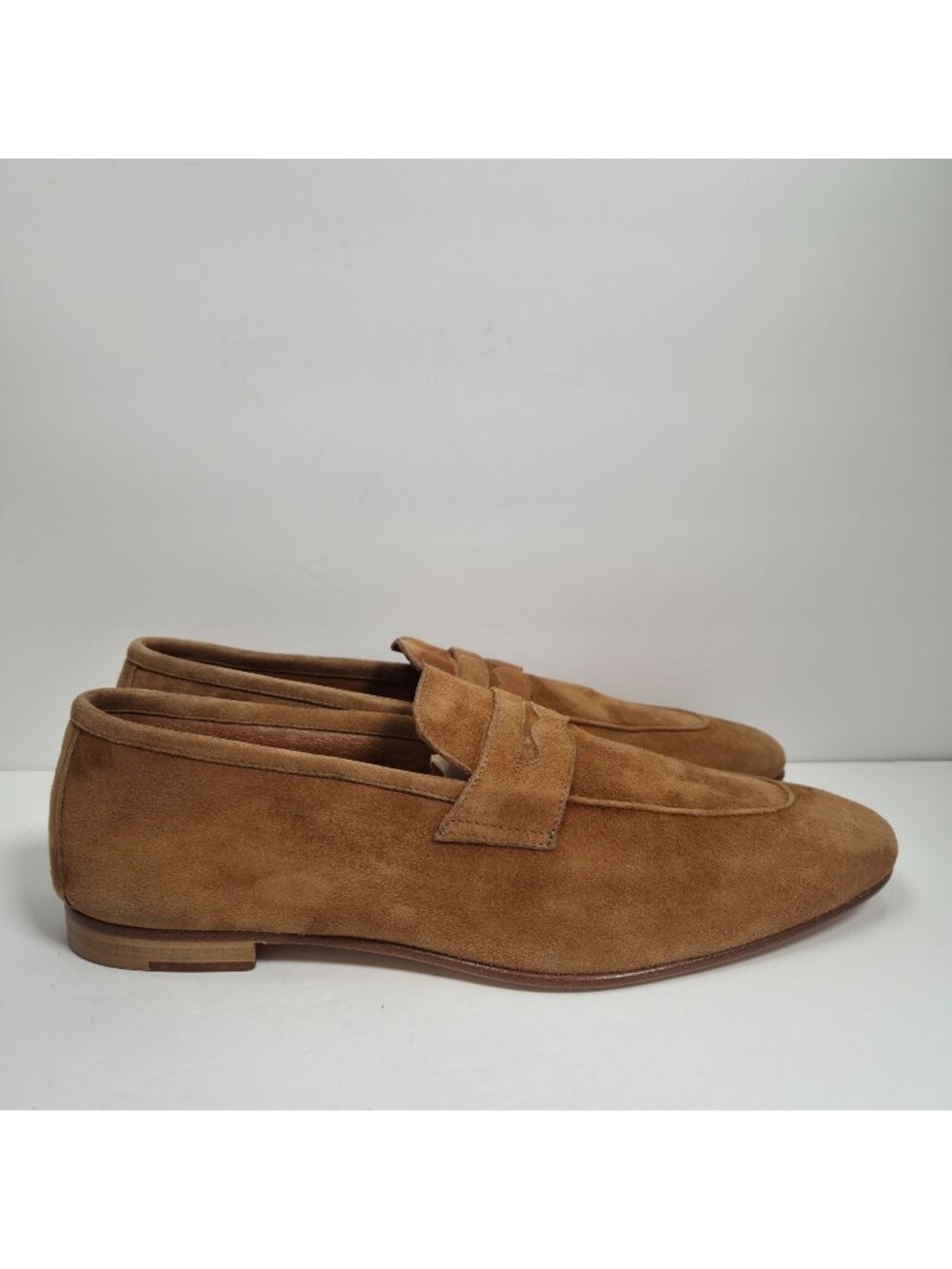 Donald Pliner Men's Brown Suede Penny Loafers US Size 10 Made In Italy